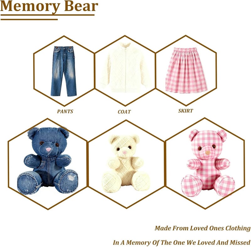 SUNYAO 10 Inch Memory Bear Quilting Templates & Sewing Patterns - Beginners Friendly | with PVC Stencil Rulers, Craft Eyes and Noses Step-by-Step Tutorials/Instructions for Easy DIY(10in+Two Plush) - Image 3